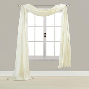 Satin Window Ivory Satin Topper Scarf Valance